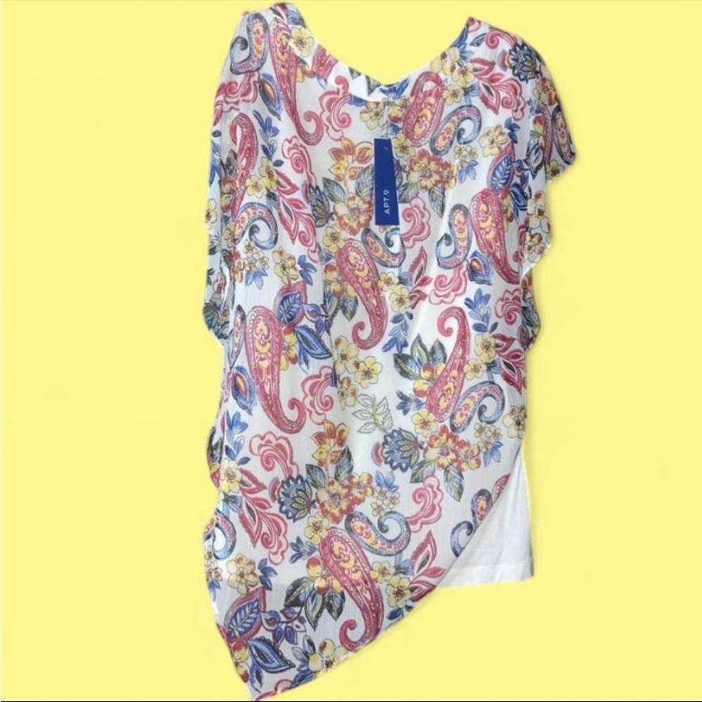 NWT Apt.9 Bandana asymmetrical Top M - Picture 9 of 13